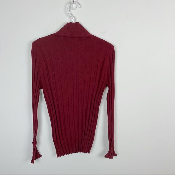 J. Crew 365 Stretch Ribbed Turtleneck Sweater Burgundy Size Medium - Picture 8 of 8